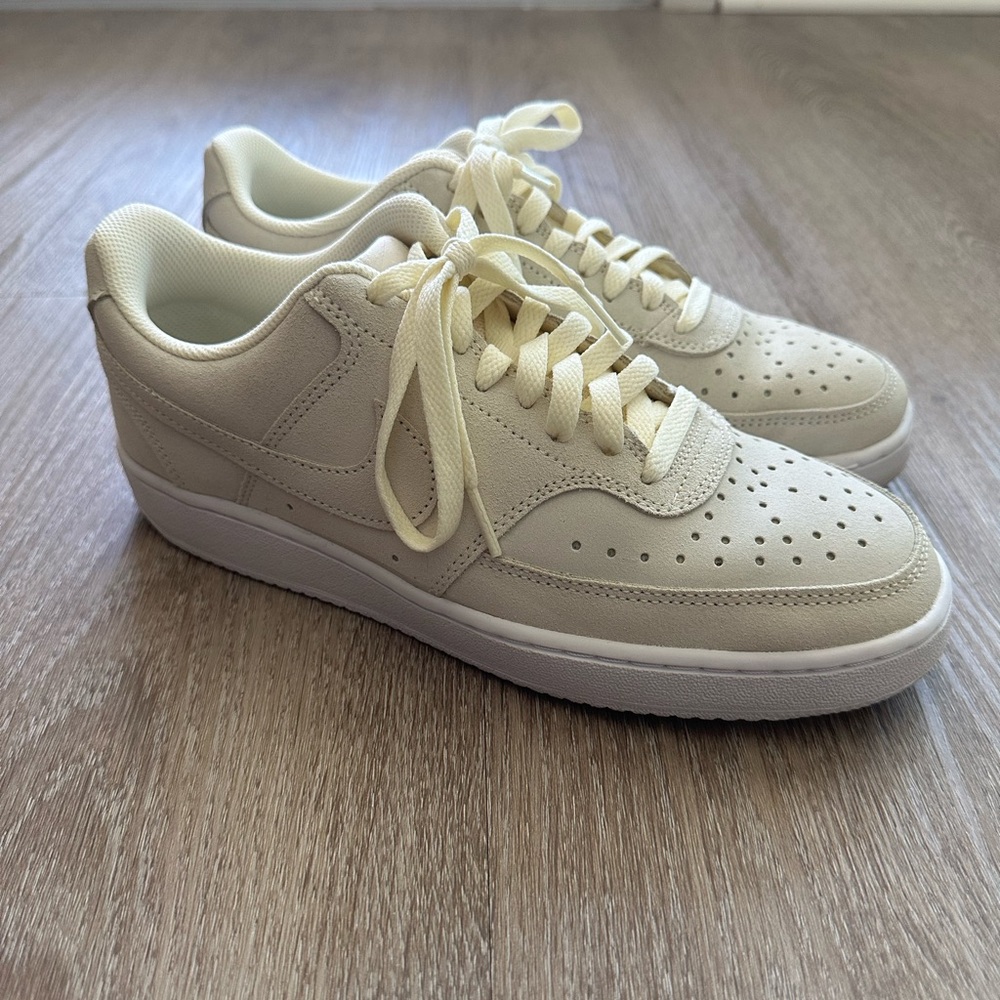 Nike Court Vision Low Light Yellow Suede Sneakers Size 9.5